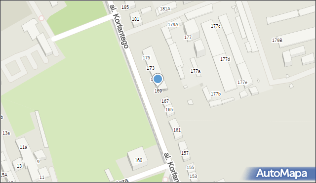 Katowice, Aleja Korfantego Wojciecha, 169, mapa Katowic