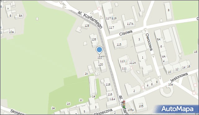 Katowice, Aleja Korfantego Wojciecha, 122, mapa Katowic