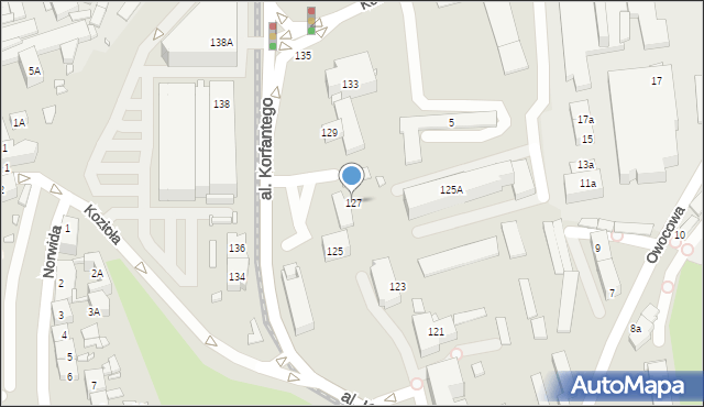 Katowice, Aleja Korfantego Wojciecha, 127, mapa Katowic