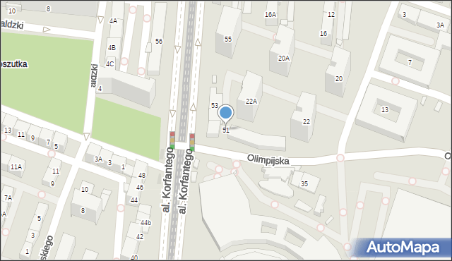 Katowice, Aleja Korfantego Wojciecha, 51, mapa Katowic