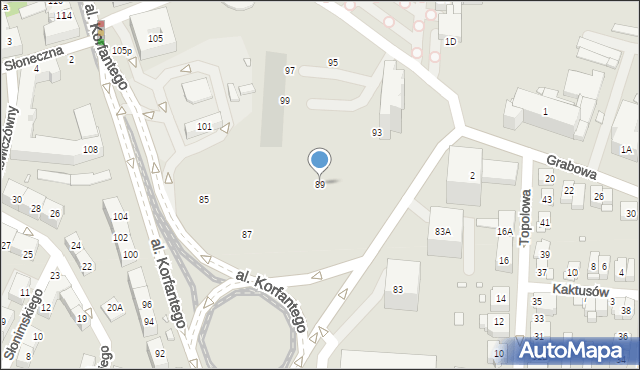 Katowice, Aleja Korfantego Wojciecha, 89, mapa Katowic
