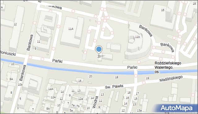 Katowice, Aleja Roździeńskiego Walentego, 20, mapa Katowic