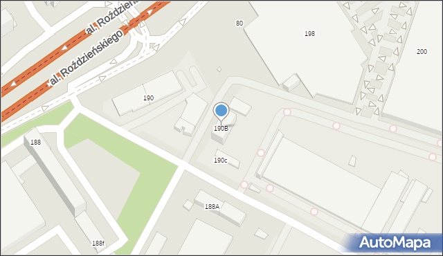 Katowice, Aleja Roździeńskiego Walentego, 190B, mapa Katowic