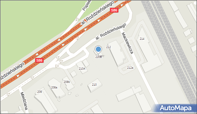 Katowice, Aleja Roździeńskiego Walentego, 210B, mapa Katowic