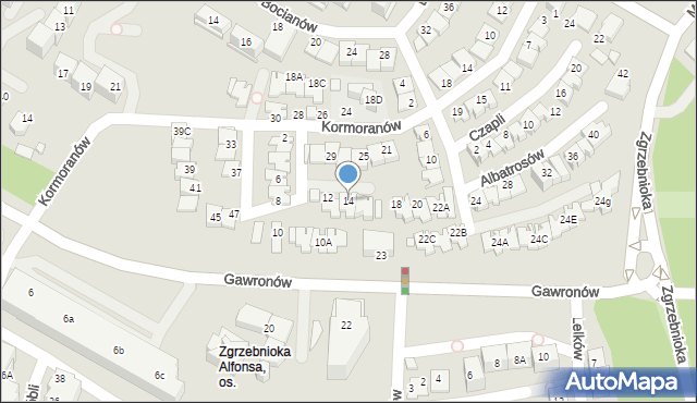 Katowice, Albatrosów, 14, mapa Katowic