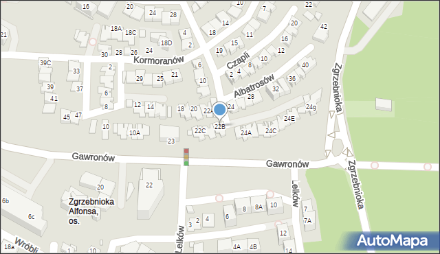 Katowice, Albatrosów, 22B, mapa Katowic