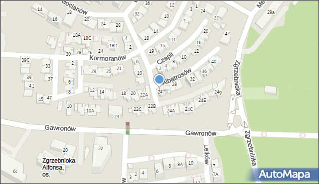 Katowice, Albatrosów, 24, mapa Katowic