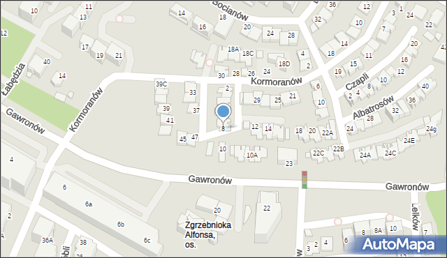 Katowice, Albatrosów, 8, mapa Katowic