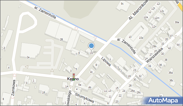 Kępno, Aleje Marcinkowskiego, 11, mapa Kępno