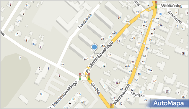 Kępno, Aleje Marcinkowskiego, 15b, mapa Kępno