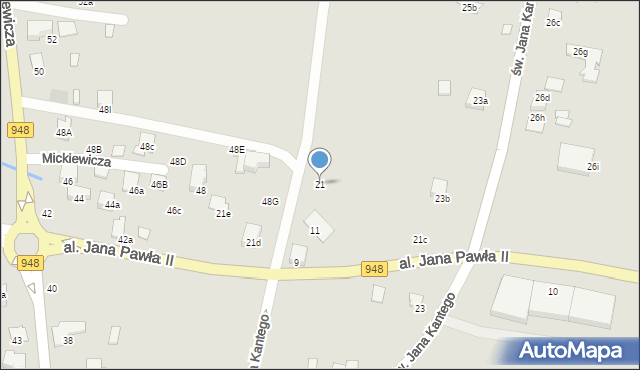 Kęty, Aleja Jana Pawła II, 21, mapa Kęty