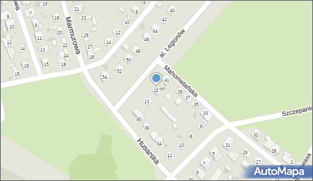 Kielce, Aleja Legionów, 11, mapa Kielc