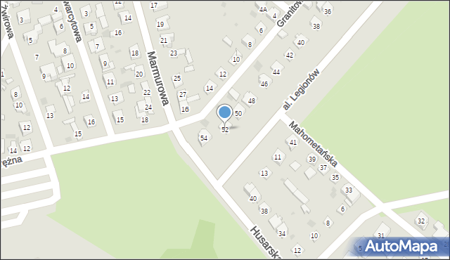 Kielce, Aleja Legionów, 52, mapa Kielc
