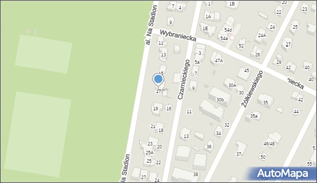 Kielce, Aleja Na Stadion, 17, mapa Kielc