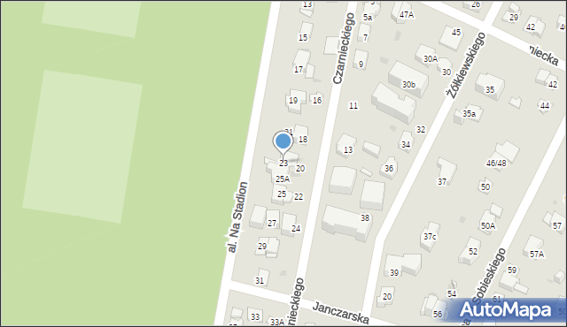 Kielce, Aleja Na Stadion, 23, mapa Kielc