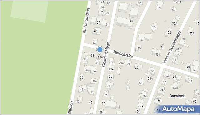 Kielce, Aleja Na Stadion, 33A, mapa Kielc