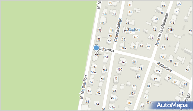 Kielce, Aleja Na Stadion, 55, mapa Kielc