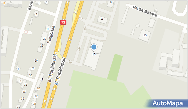 Kielce, Aleja Popiełuszki Jerzego, bł. ks., 15, mapa Kielc