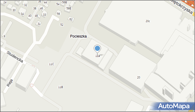 Kielce, Aleja Tysiąclecia Państwa Polskiego, 11a, mapa Kielc