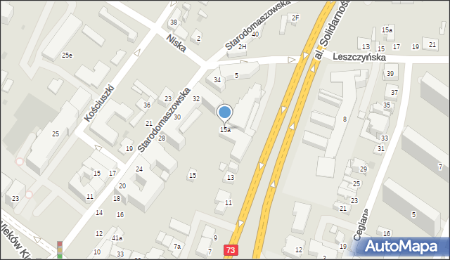 Kielce, Aleja Solidarności, 15a, mapa Kielc