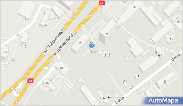 Kielce, Aleja Solidarności, 20a, mapa Kielc