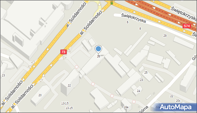 Kielce, Aleja Solidarności, 26, mapa Kielc