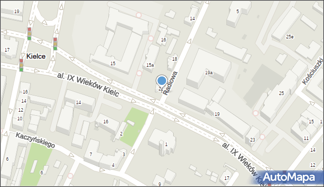 Kielce, Aleja IX Wieków Kielc, 17, mapa Kielc
