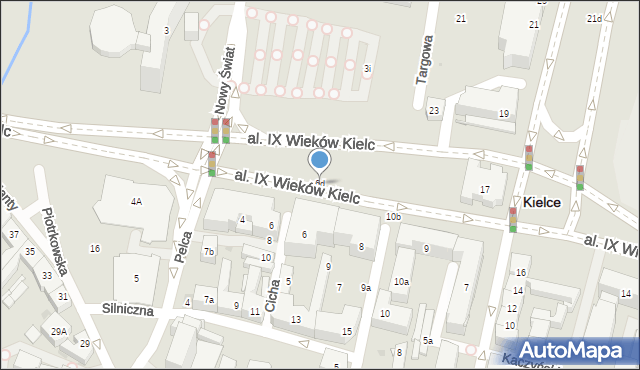 Kielce, Aleja IX Wieków Kielc, 6d, mapa Kielc