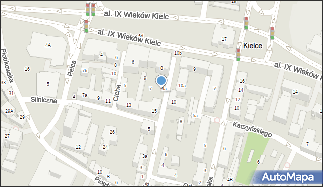 Kielce, Aleja IX Wieków Kielc, 8a, mapa Kielc