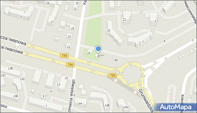 Kielce, Aleja Szajnowicza-Iwanowa Jerzego, 10, mapa Kielc