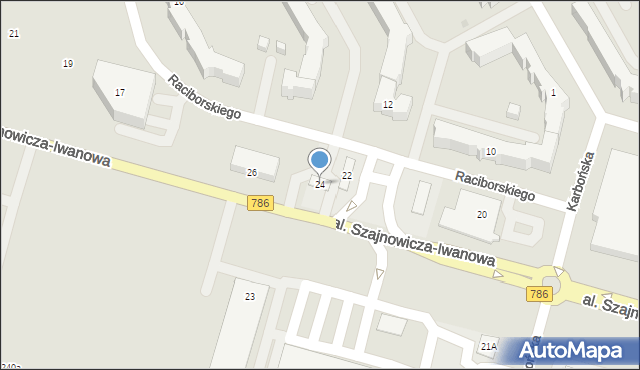 Kielce, Aleja Szajnowicza-Iwanowa Jerzego, 24, mapa Kielc