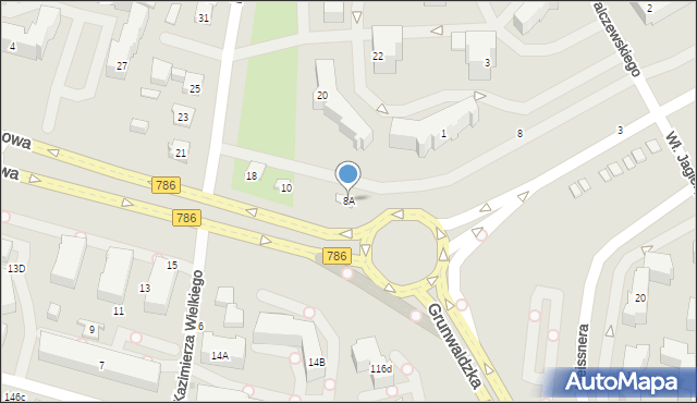Kielce, Aleja Szajnowicza-Iwanowa Jerzego, 8A, mapa Kielc