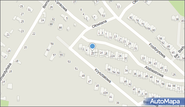 Kielce, Alabastrowa, 10, mapa Kielc