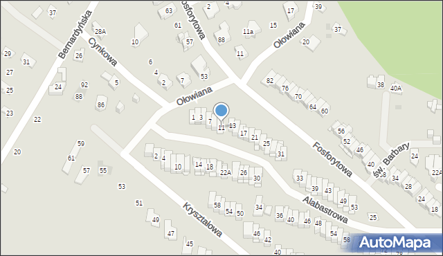 Kielce, Alabastrowa, 11, mapa Kielc