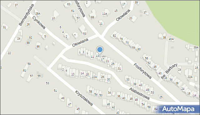 Kielce, Alabastrowa, 15, mapa Kielc