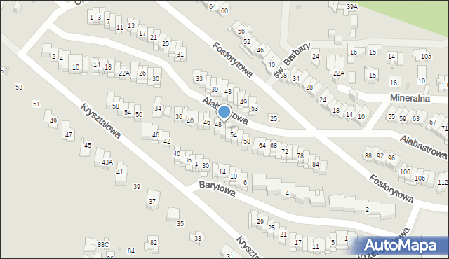 Kielce, Alabastrowa, 50, mapa Kielc