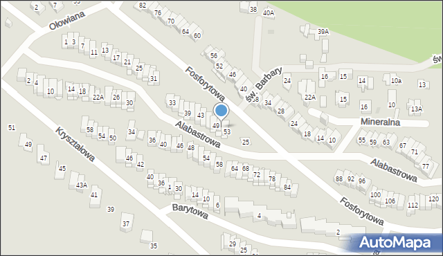 Kielce, Alabastrowa, 51, mapa Kielc