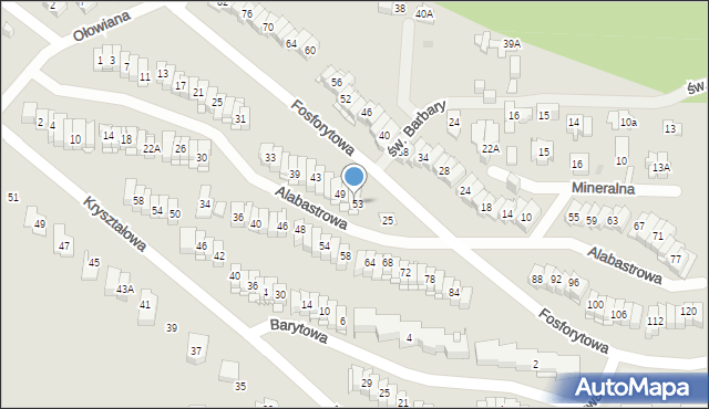 Kielce, Alabastrowa, 51a, mapa Kielc