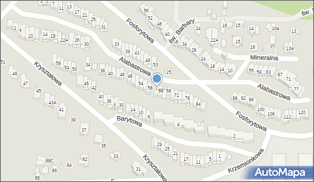 Kielce, Alabastrowa, 62, mapa Kielc