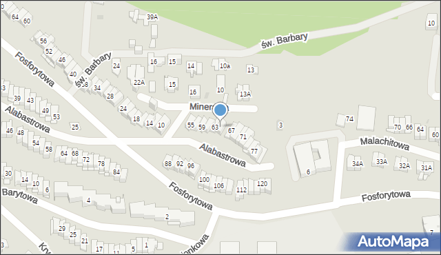 Kielce, Alabastrowa, 65, mapa Kielc