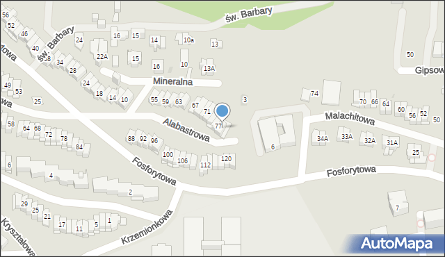 Kielce, Alabastrowa, 79, mapa Kielc