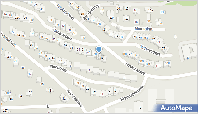 Kielce, Alabastrowa, 82, mapa Kielc