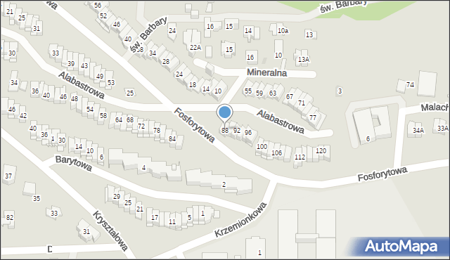 Kielce, Alabastrowa, 88, mapa Kielc