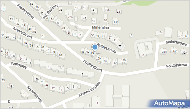 Kielce, Alabastrowa, 98, mapa Kielc