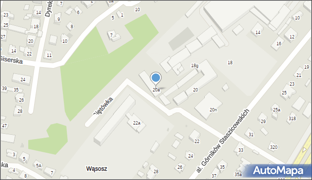 Kielce, Aleja Górników Staszicowskich, 20a, mapa Kielc
