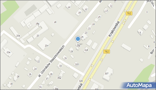 Kielce, Aleja Górników Staszicowskich, 27, mapa Kielc