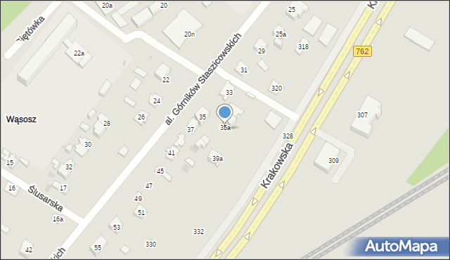 Kielce, Aleja Górników Staszicowskich, 35a, mapa Kielc