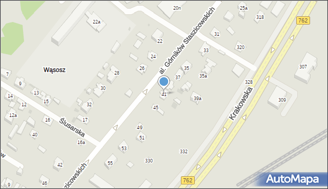 Kielce, Aleja Górników Staszicowskich, 41, mapa Kielc