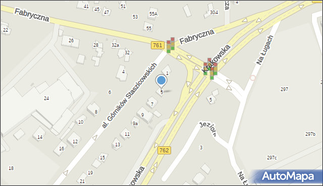 Kielce, Aleja Górników Staszicowskich, 5, mapa Kielc