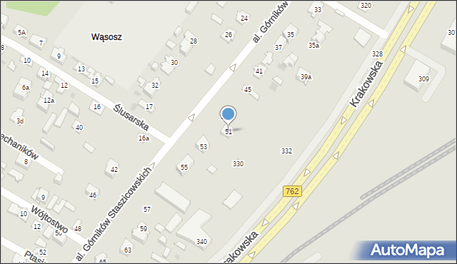 Kielce, Aleja Górników Staszicowskich, 51, mapa Kielc